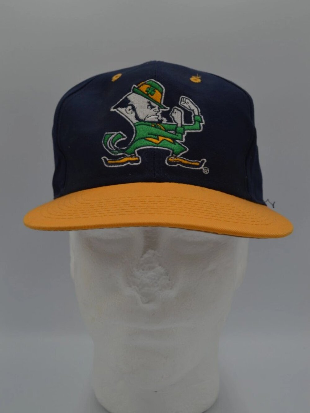 Vintage Logo 7 Mens Blue Yellow Notre Dame Fighting Irish Hat Embroidered OS